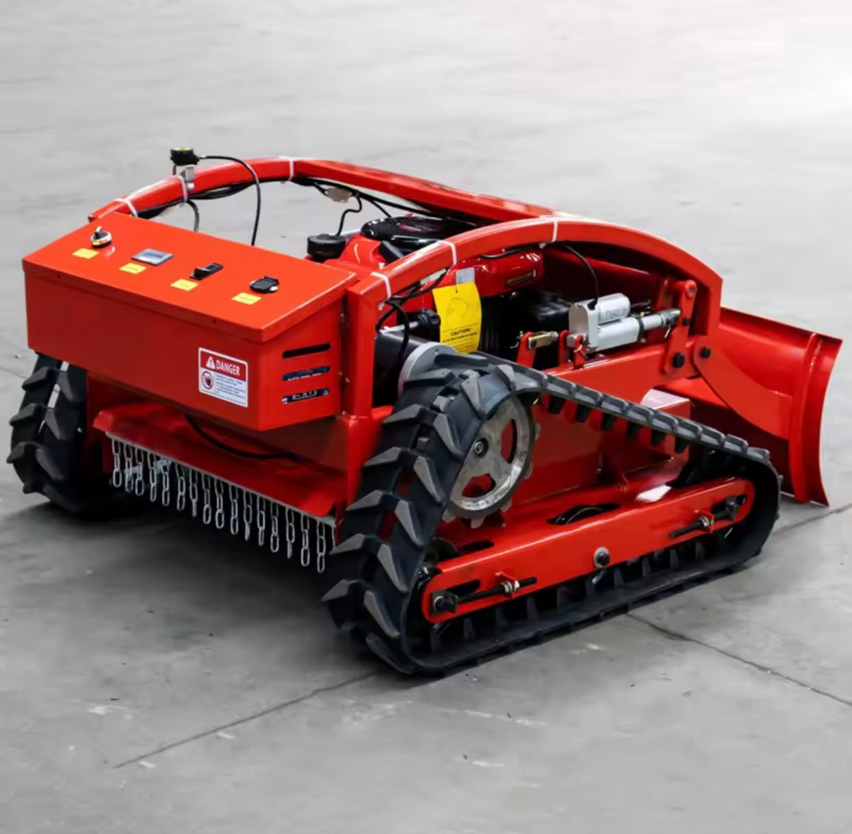 High Efficiency Remote Control Lawn Mower with Snow Plow Double Function Mini Robotic Lawn Mower with Snow Blower