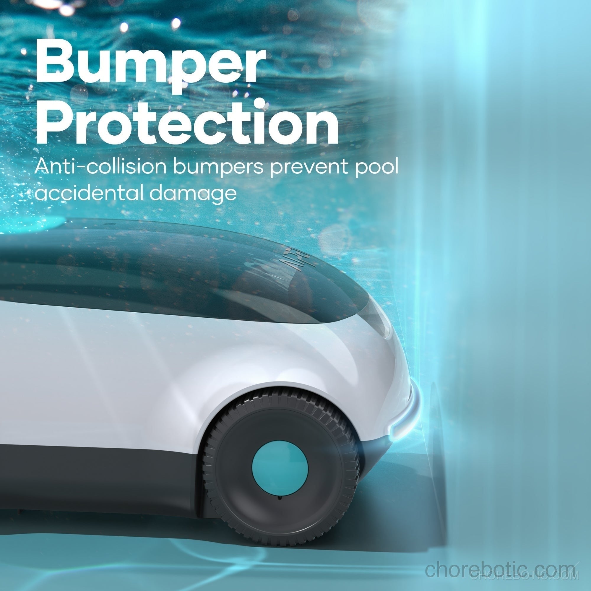 Aiper Scuba L1 cordless robotic pool cleaner removing debris from a swimming pool surface.