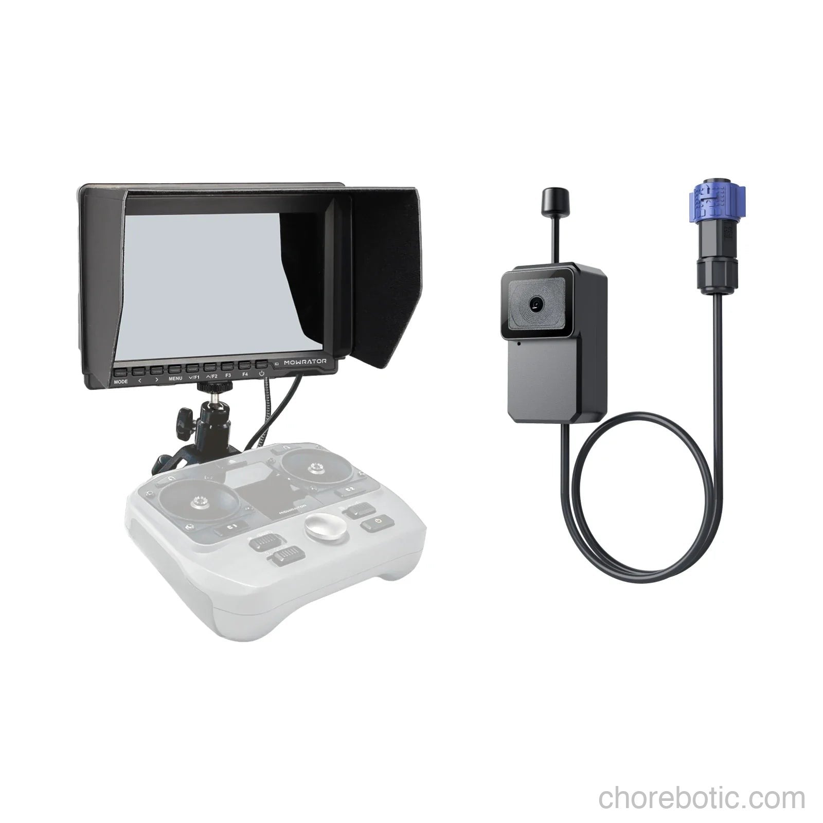 MOWRATOR MOWFUN FPV drone with sleek black frame, camera, and propellers for first-person view flying.