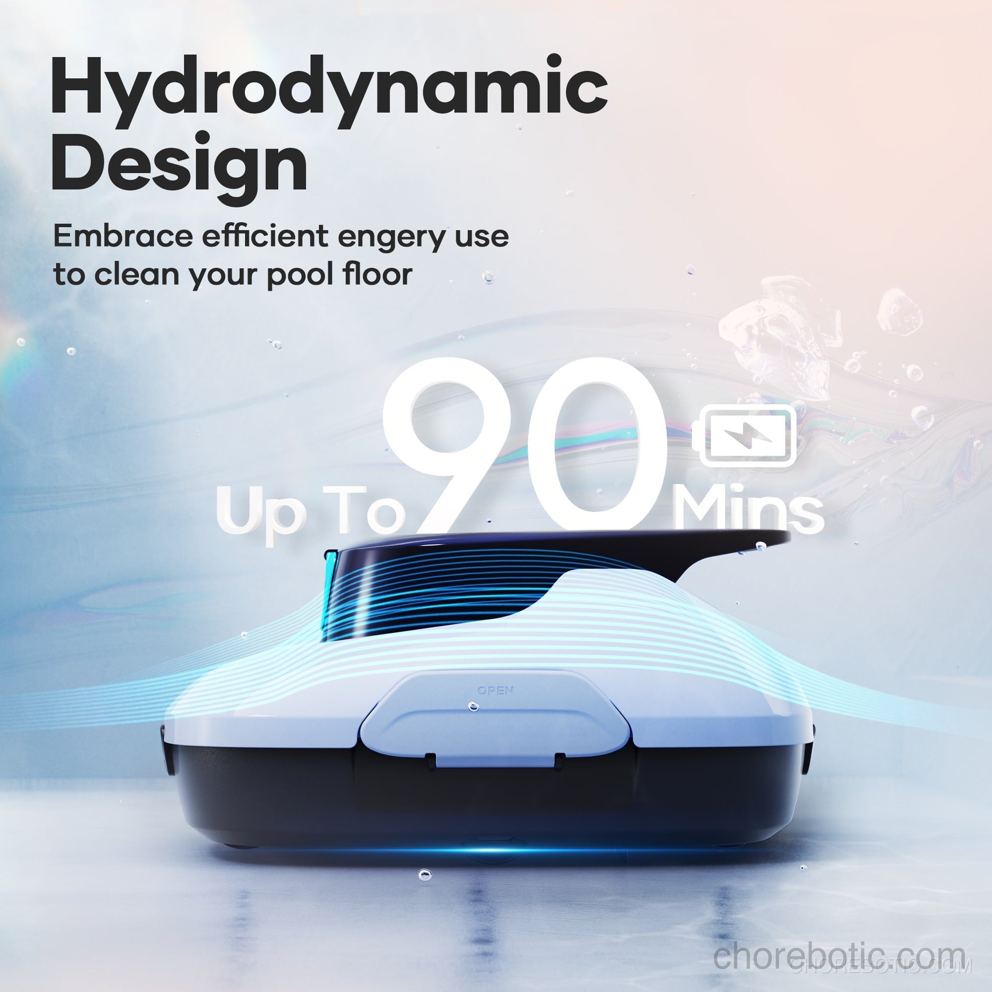 Aiper Scuba 800 wireless pool cleaner submerged in a swimming pool, showcasing its compact design and cleaning brushes.
