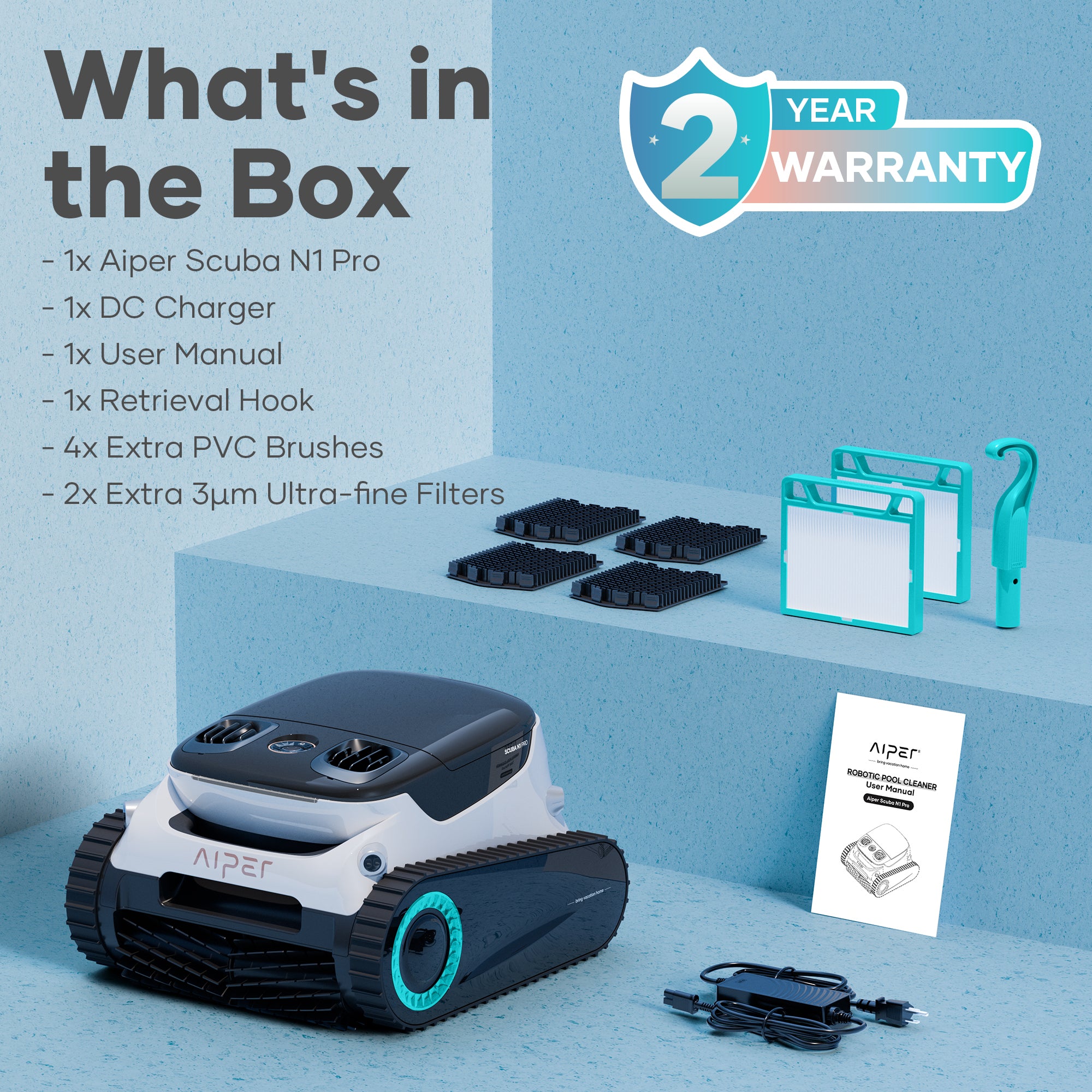 Aiper Scuba N1 Pro Cordless Robotic Pool Cleaner