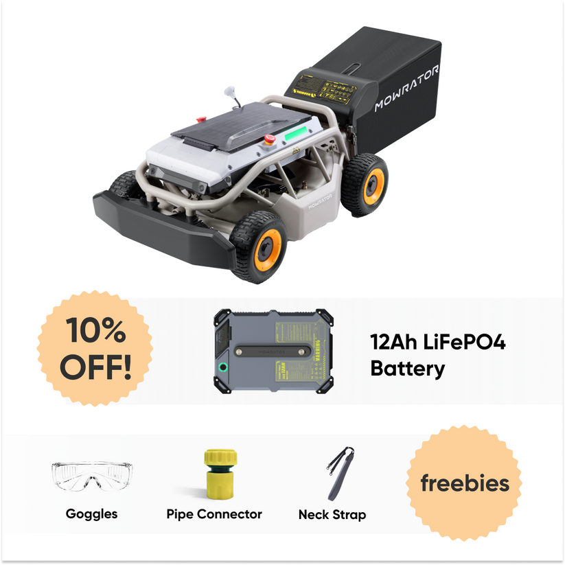 Mowrator S1 4WD Lawn Mower + Extra 12Ah Battery
