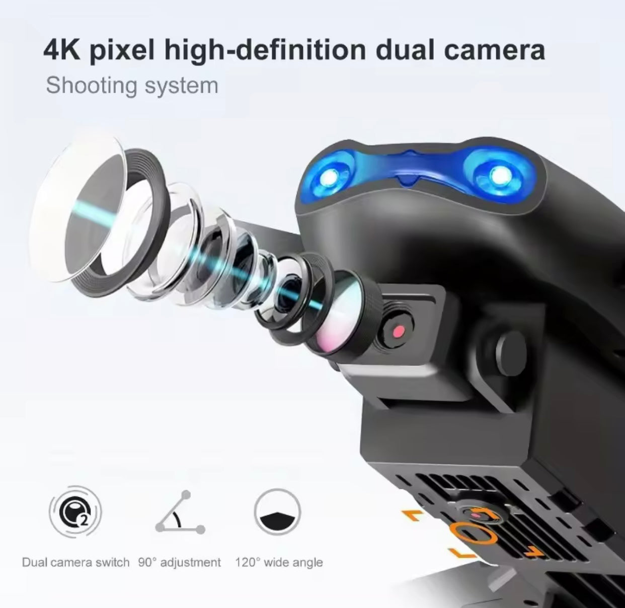 1080P HD Dual Camera E99Pro Drone & Altitude Hold, Beginner Friendly - Long Battery Life, USB Charging, Perfect Gift for Outdoor