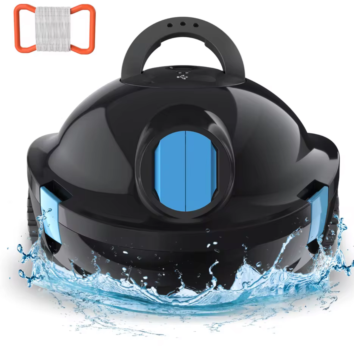INSE Y10 Cordless Robotic Pool Vacuum Cleaner 90 Mins Runtime Self-Parking Dual Suction Inlets About 65 Ft/1100 Sq.Ft Pool Clean