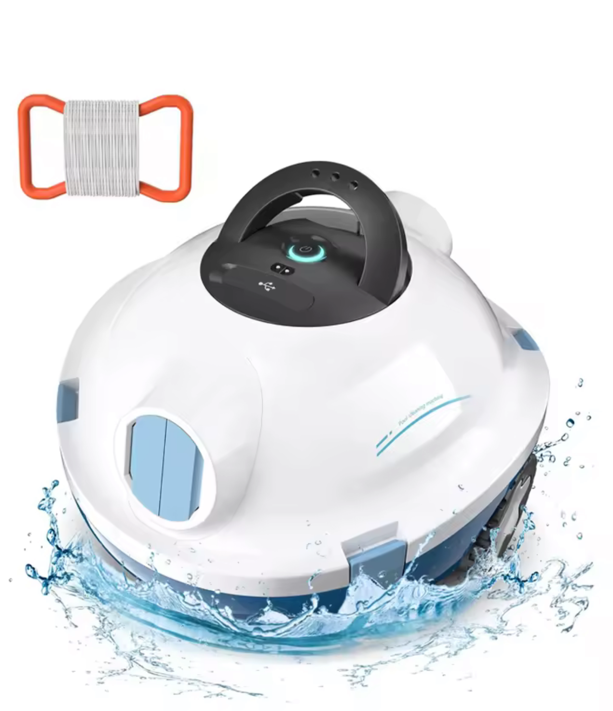 INSE Y10 Cordless Robotic Pool Vacuum Cleaner 90 Mins Runtime Self-Parking Dual Suction Inlets About 65 Ft/1100 Sq.Ft Pool Clean