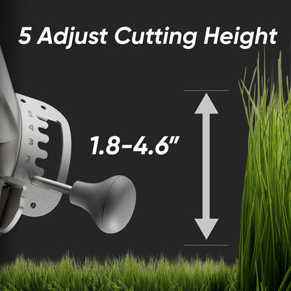 MOWRATOR S1 2WD remote control lawn mower with leaf shredding vacuum on a grassy slope, showing its compact design and operational features.