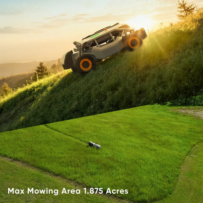 MOWRATOR Extended Power Bundle with S1 4WD 18Ah battery and 75% slope mower, featuring rugged design and durable construction.