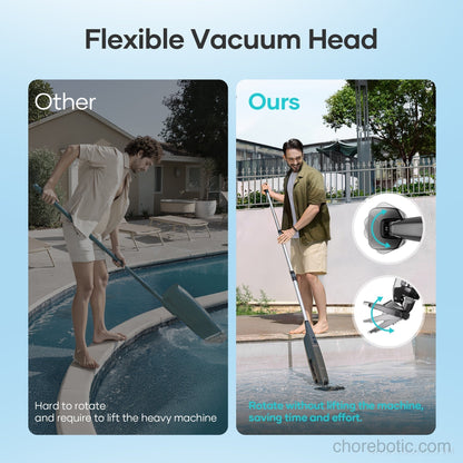 Aiper Pilot X1 cordless pool cleaner in action, showcasing its compact design and cleaning nozzle for efficient pool debris removal.