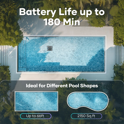 Aiper Scuba N1 Pro cordless robotic pool cleaner cleaning pool floor and walls in a modern backyard pool.