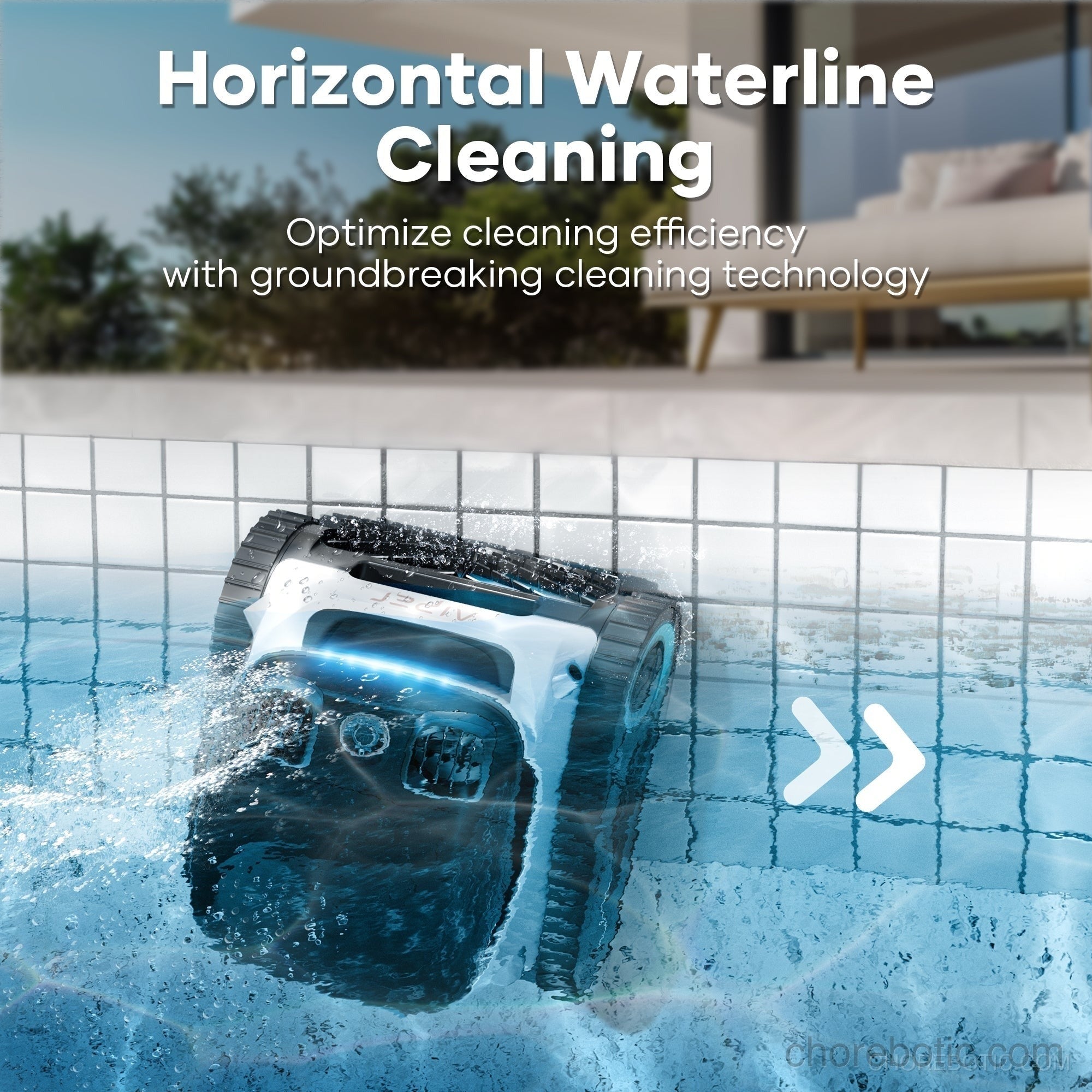 Aiper Scuba N1 Pro cordless robotic pool cleaner navigating a clean pool with its compact design and brushes.