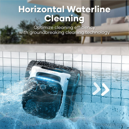 Aiper Scuba N1 Pro cordless robotic pool cleaner navigating a clean pool with its compact design and brushes.