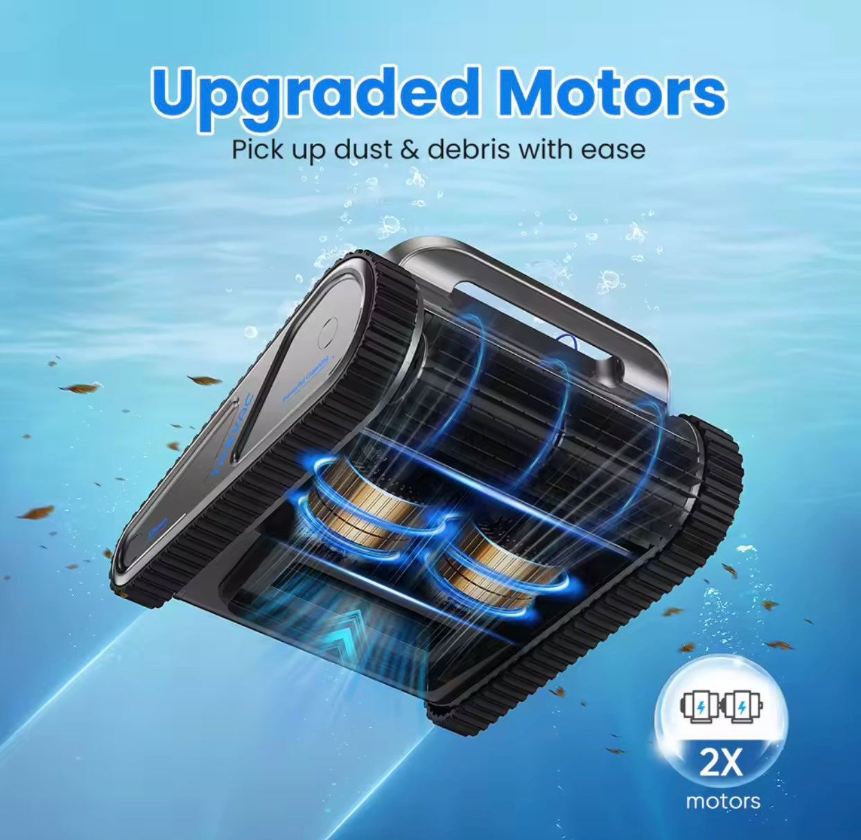 TASVAC Automatic Cordless Robotic Pool Cleaner,240 Mins Runtime,Self-Parking,for Flat Above/In-Ground Pool to 80 Feet/2000 Sq.Ft