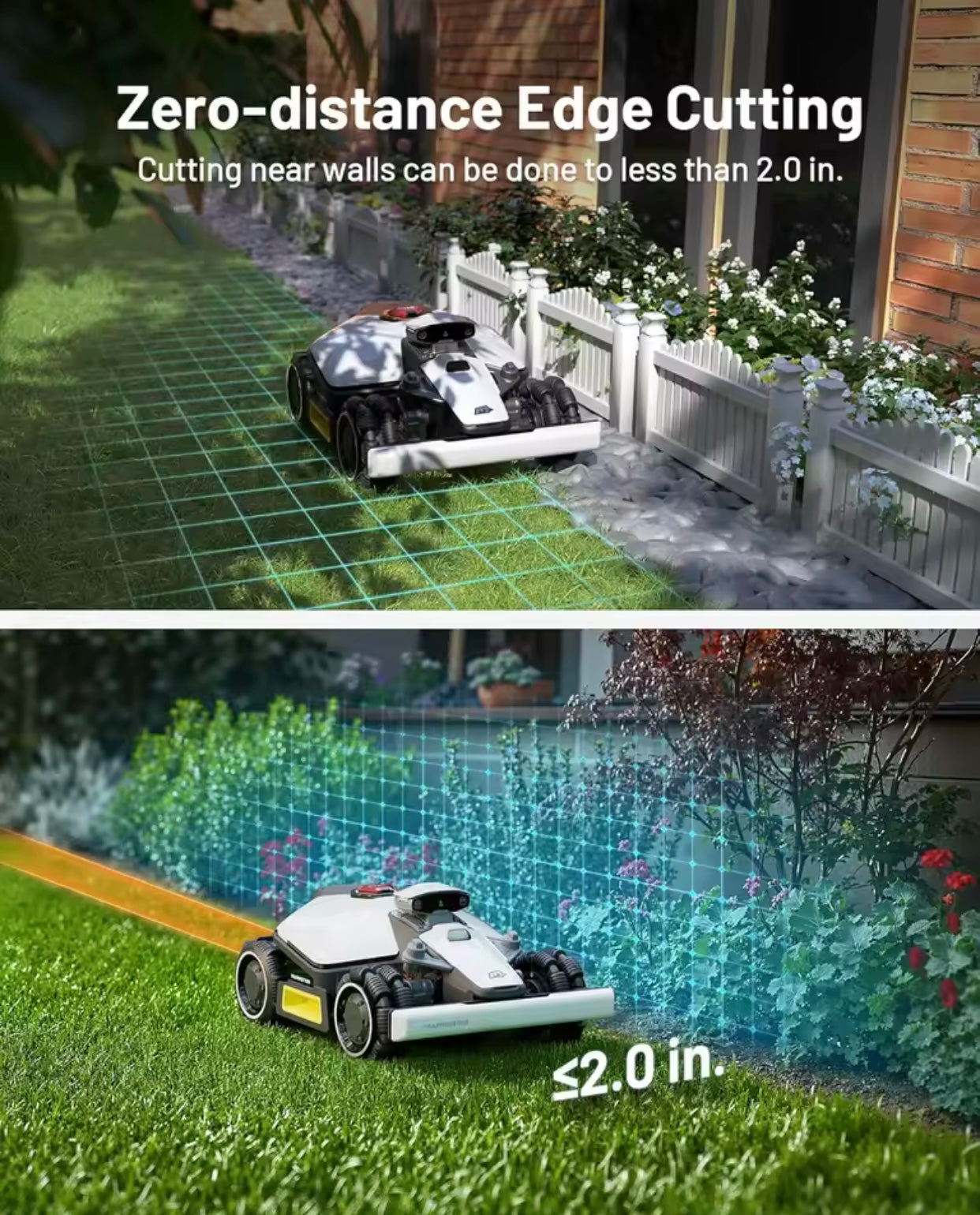 Mini AWD 800 Robot Lawn Mower with 4G, Reception 0.2 Acre, Max. 0.25 Acre, All-Wheel-Drive for 80% Slope