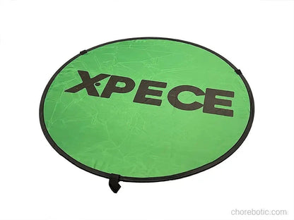 Xpece Landing foldable drone landing pad in green with Xpece branding, designed for easy outdoor drone landings and takeoffs.