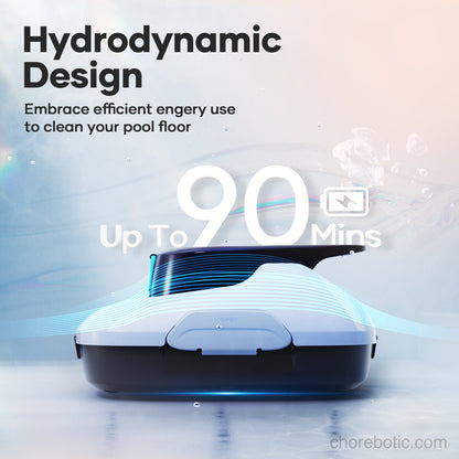 Aiper Scuba 800 wireless pool cleaner submerged in a swimming pool, showcasing its compact design and cleaning brushes.
