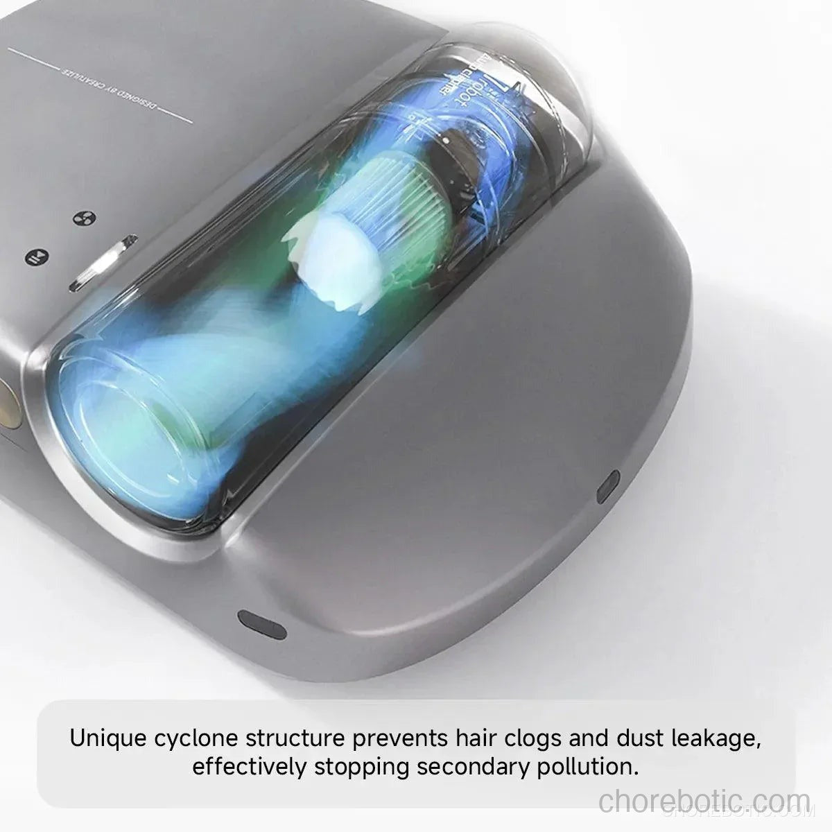 Creatulize X1 Robot Bed Vacuum Cleaner with vacuum and mop functions, shown cleaning a bedroom floor.