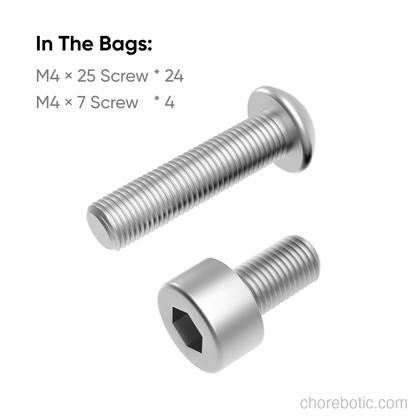 Mowrator S1 Screw Pack Replacement Kit with assorted screws and hardware for Mowrator products, arranged in a clear container.