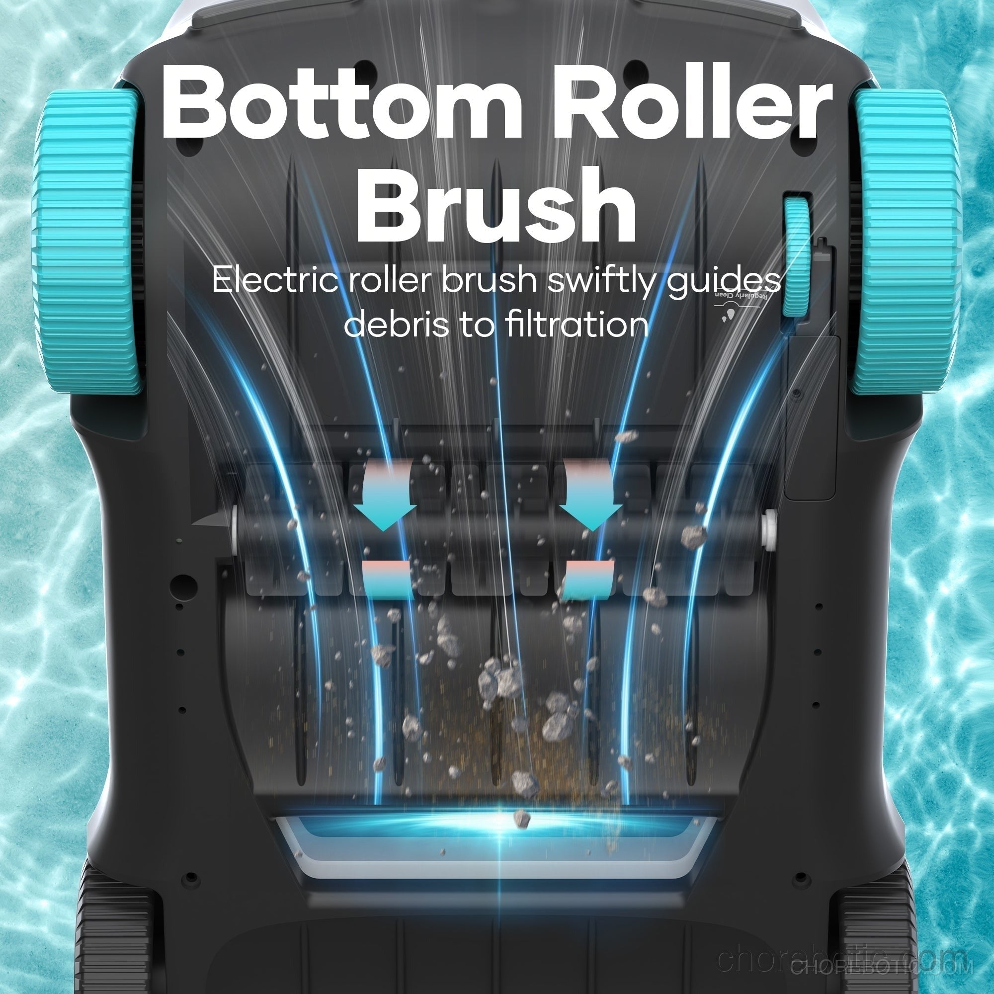Aiper Scuba L1 cordless robotic pool cleaner navigating a swimming pool, designed for efficient dirt and debris removal.