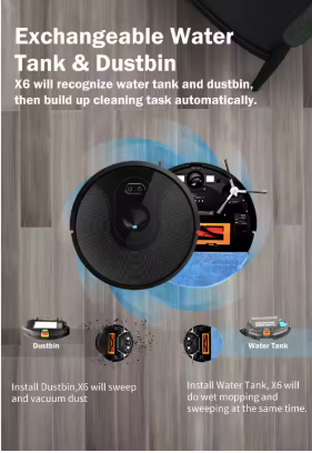 Wet and Dry Function Robot Vacuum Cleaner for Household Use Battery Powered