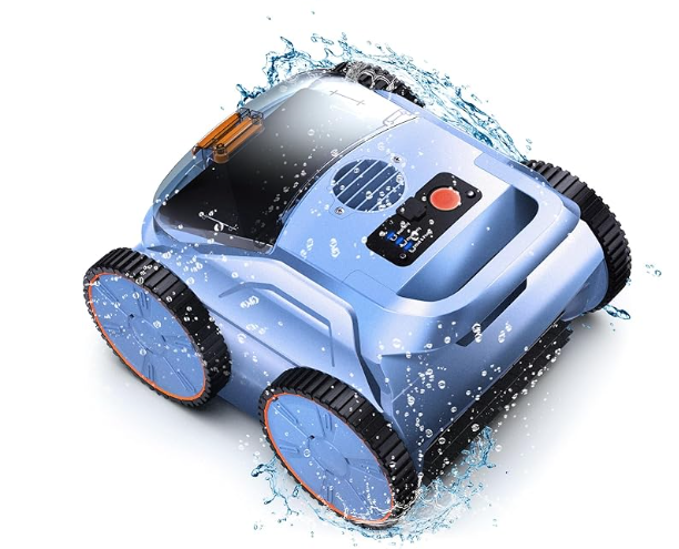 Robotic Pool Vacuum, Robotic Pool Cleaner for Inground Pools, Smart Navigation, Floor/Wall/Waterline Cleaning, 180 Mins Runtime for Pool