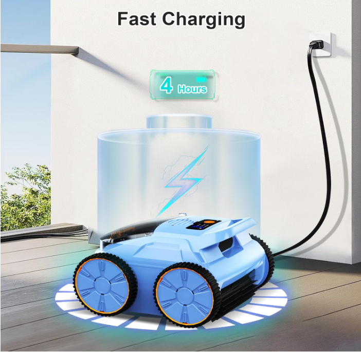 Robotic Pool Vacuum, Robotic Pool Cleaner for Inground Pools, Smart Navigation, Floor/Wall/Waterline Cleaning, 180 Mins Runtime for Pool