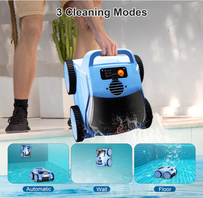 Robotic Pool Vacuum, Robotic Pool Cleaner for Inground Pools, Smart Navigation, Floor/Wall/Waterline Cleaning, 180 Mins Runtime for Pool