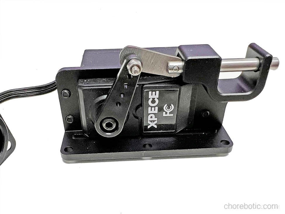 Xpece drone bait release accessory attached to Xpece ONE drone, showing the device's mechanism and placement on the drone.