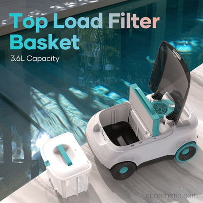 Aiper Scuba L1 cordless robotic pool cleaner cleaning the pool floor and walls with its sleek design and compact size