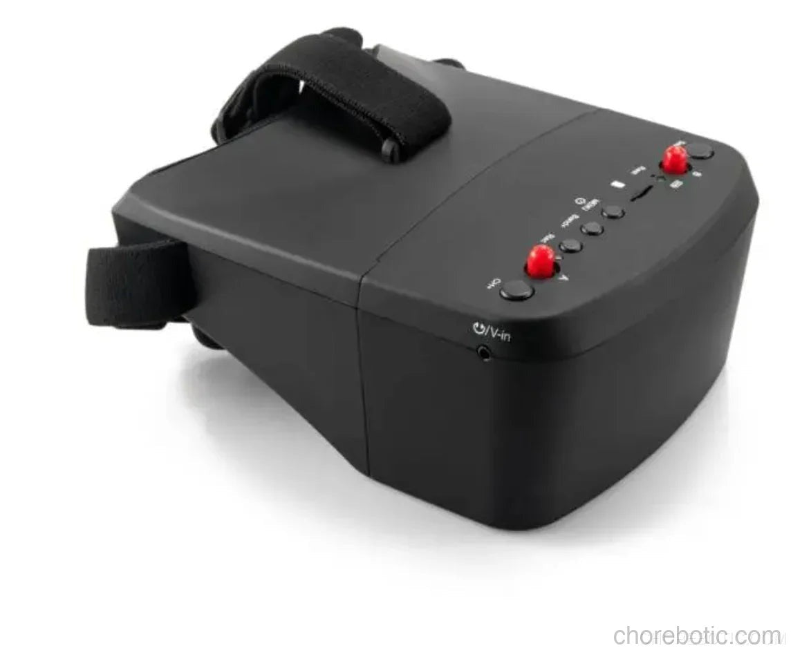 Xpece 5.8GHz video goggles accessory for drones, showing the sleek black headset with adjustable straps and display screen.